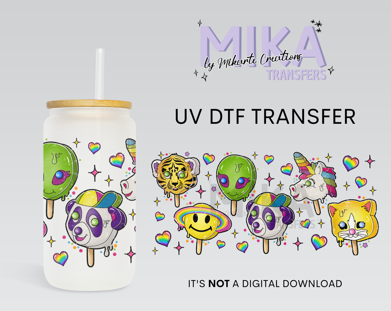 Animal popsicle | UV DTF Wrap