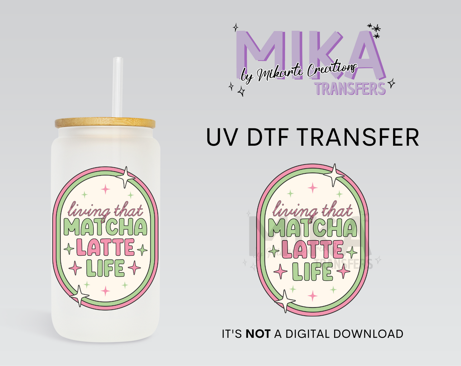 Matcha Latte Life | UV DTF Decal