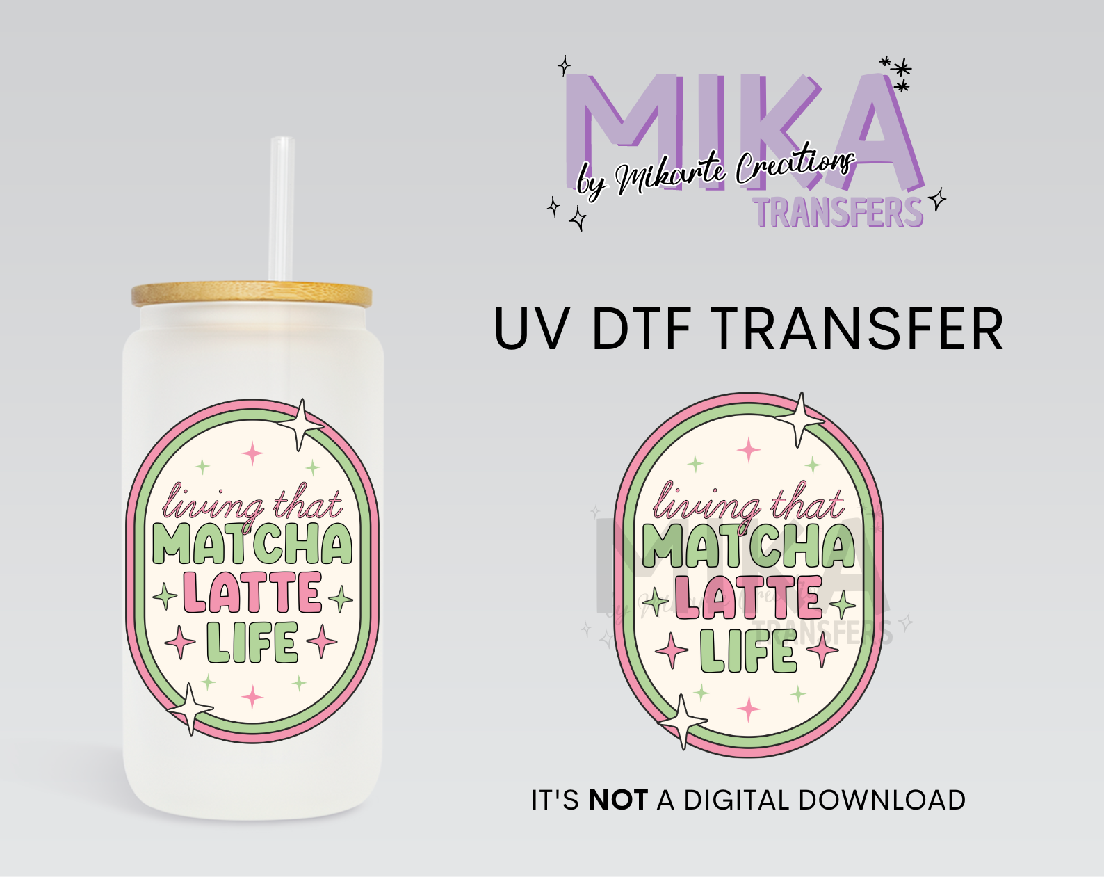 Matcha Latte Life | UV DTF Decal