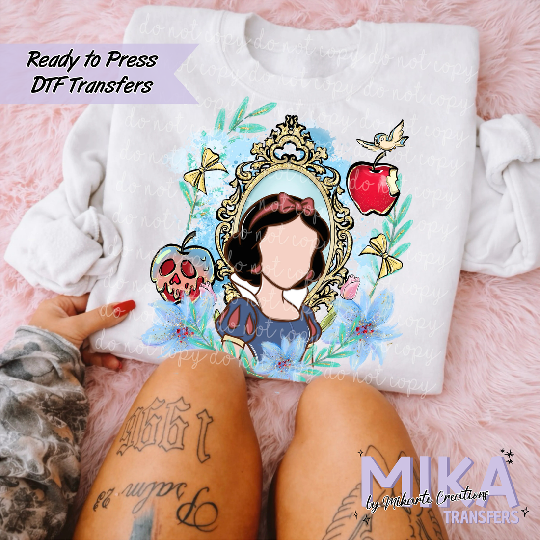 Princess SWhite Floral | DTF transfers