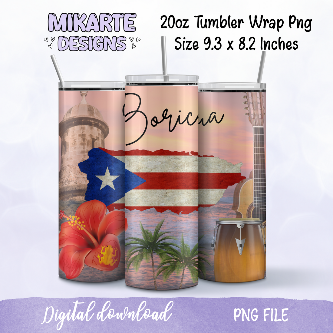 Boricua | Tumbler PNG Digital Design