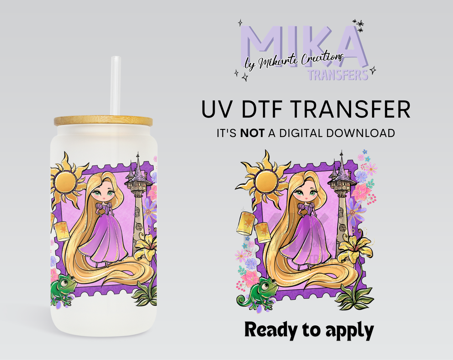 Long Hair Princess | UV DTF Decal