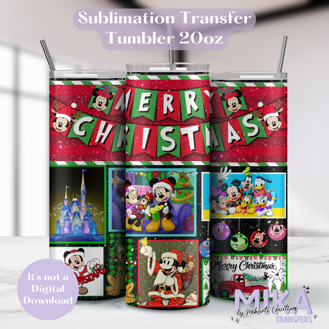 Christmas Cute Characters | Tumbler Sublimation Transfer