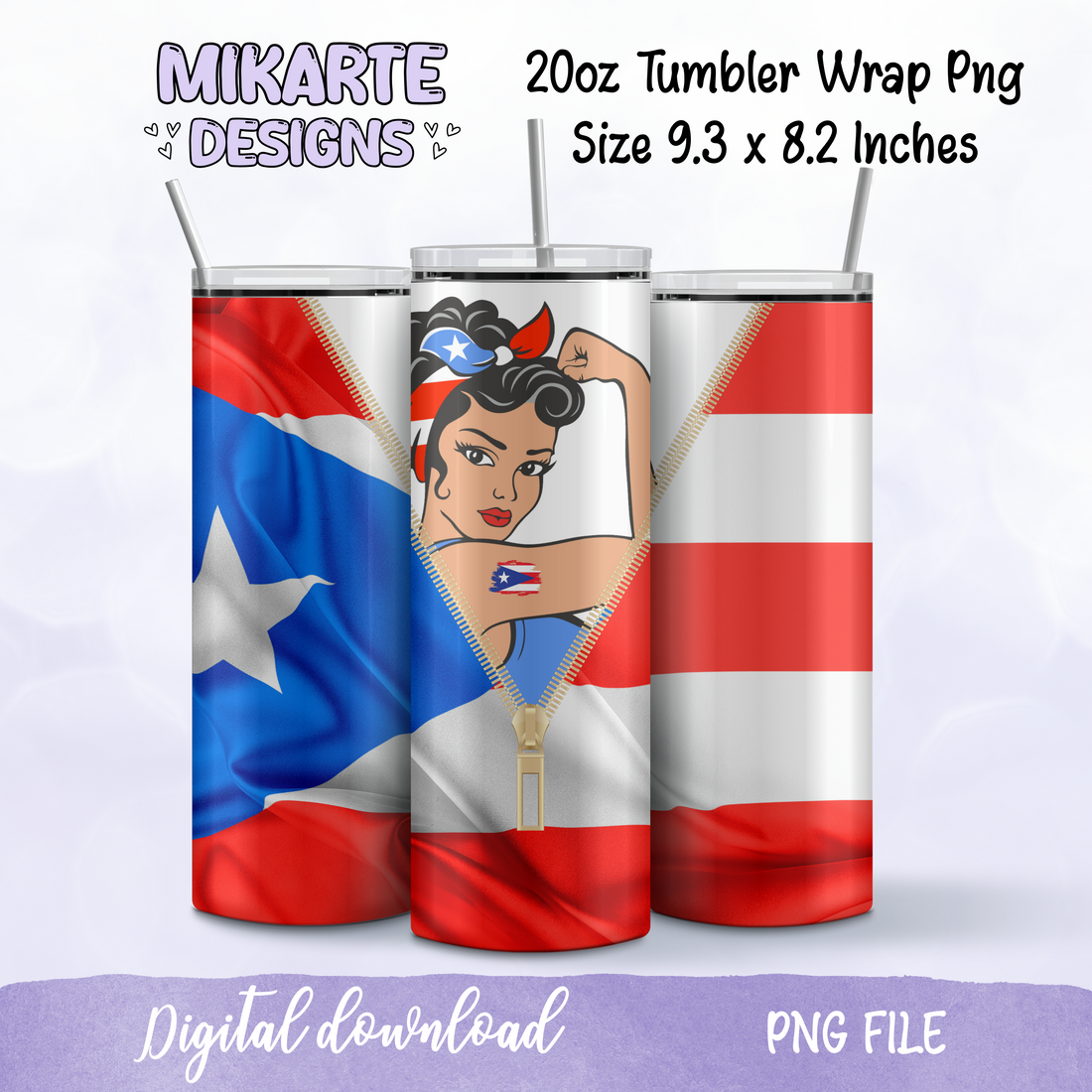 Chica Boricua | Tumbler PNG Digital Design