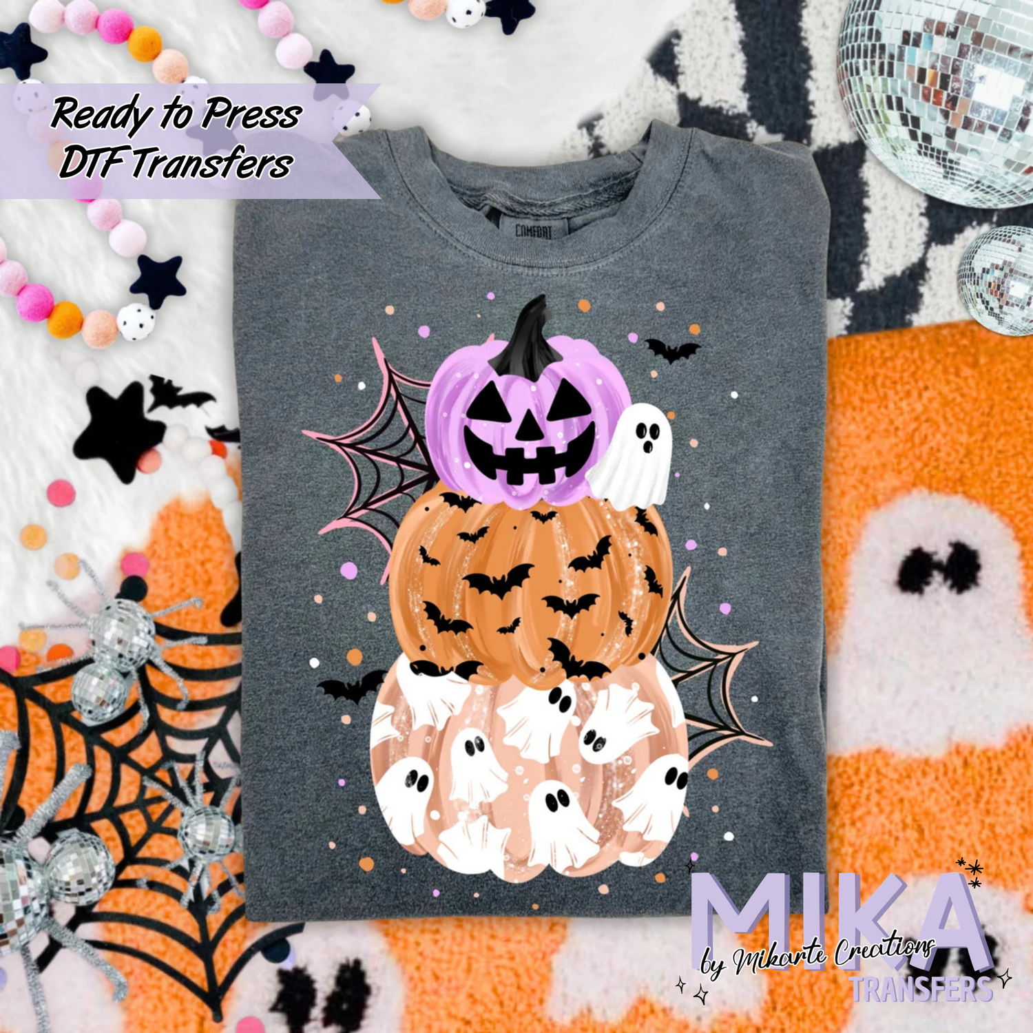 Spooky Stacked Pumpkins | DTF Transfer