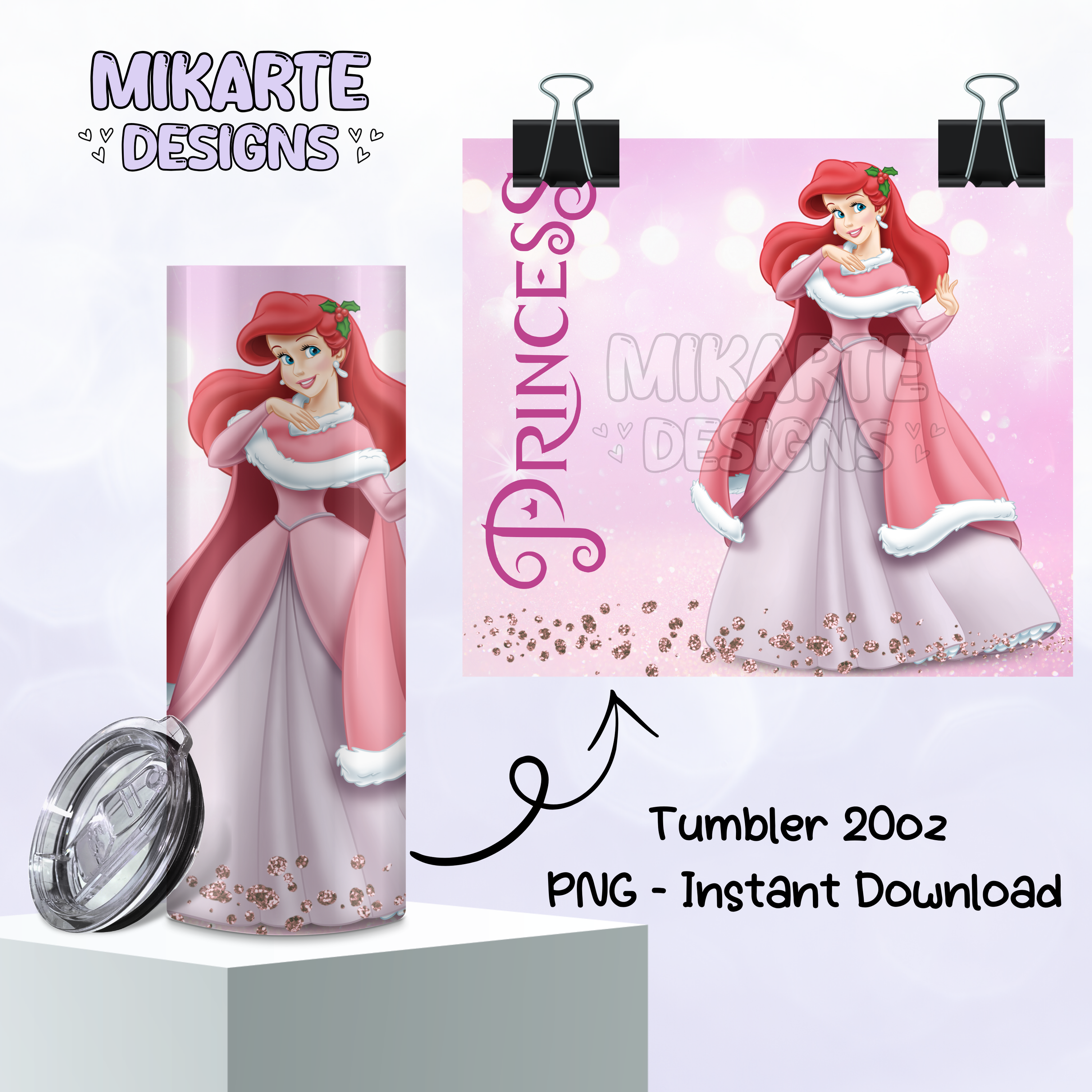 Princesa | Diseño digital PNG para vaso térmico