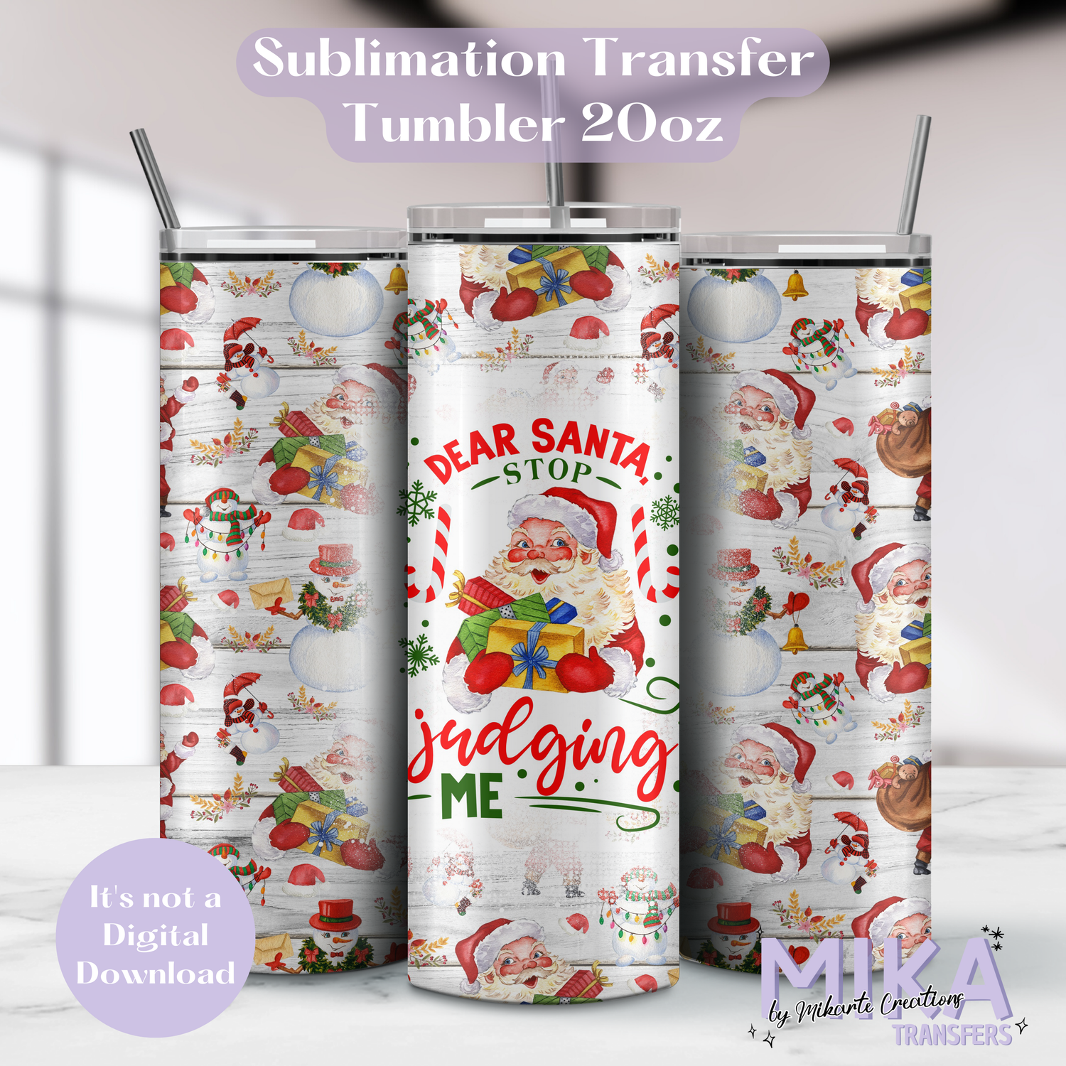 Dear Santa | Tumbler Sublimation Transfer