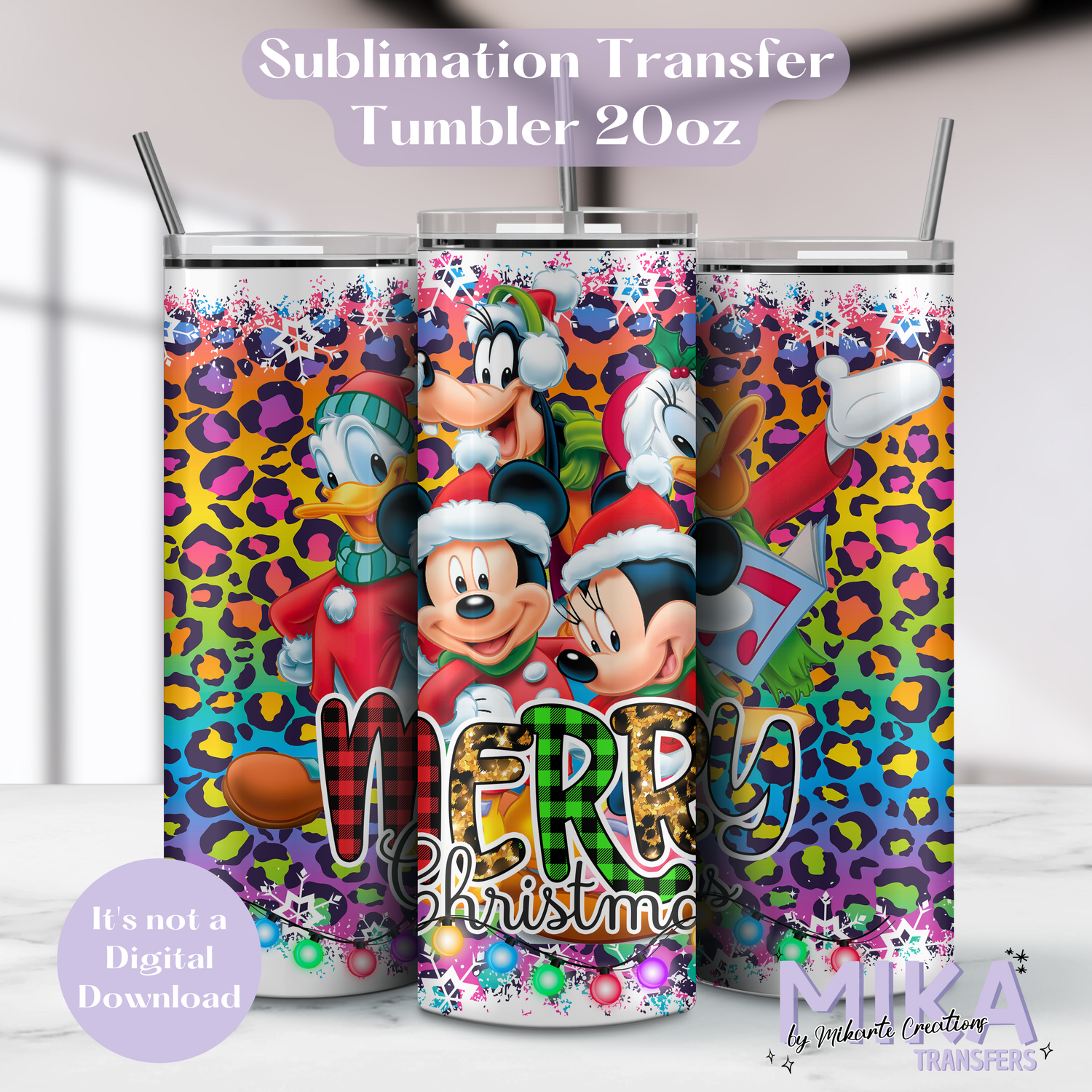 Mouse Merry Christmas | Tumbler Sublimation Transfer