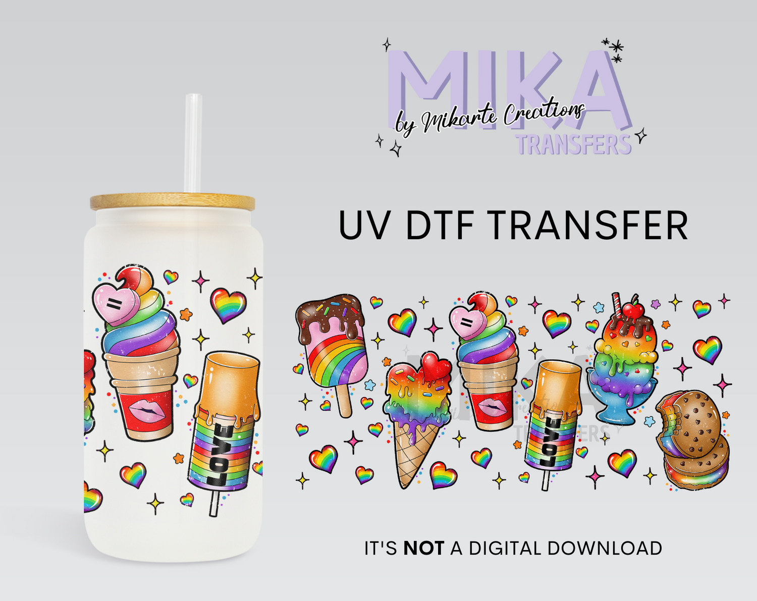 Pride Ice Creams | UV DTF Wrap