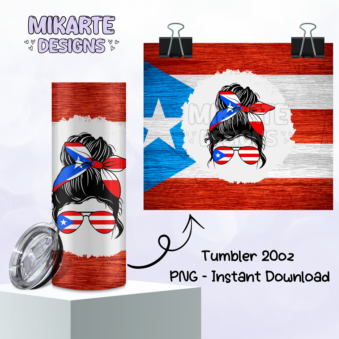 Chica Boricua | Tumbler PNG Digital Design