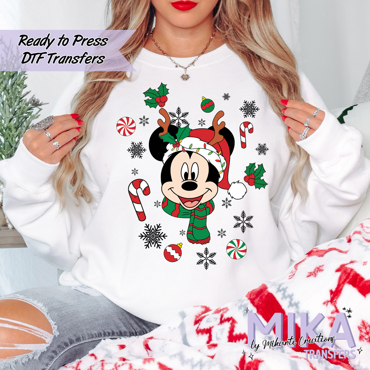 Mouse Christmas Character | DTF Transfers
