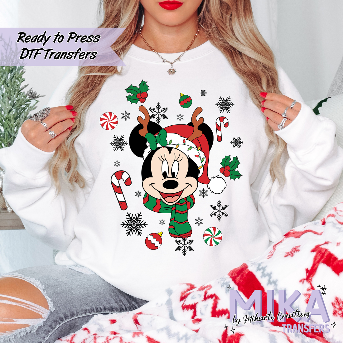 Mouse Christmas Girl | DTF Transfers