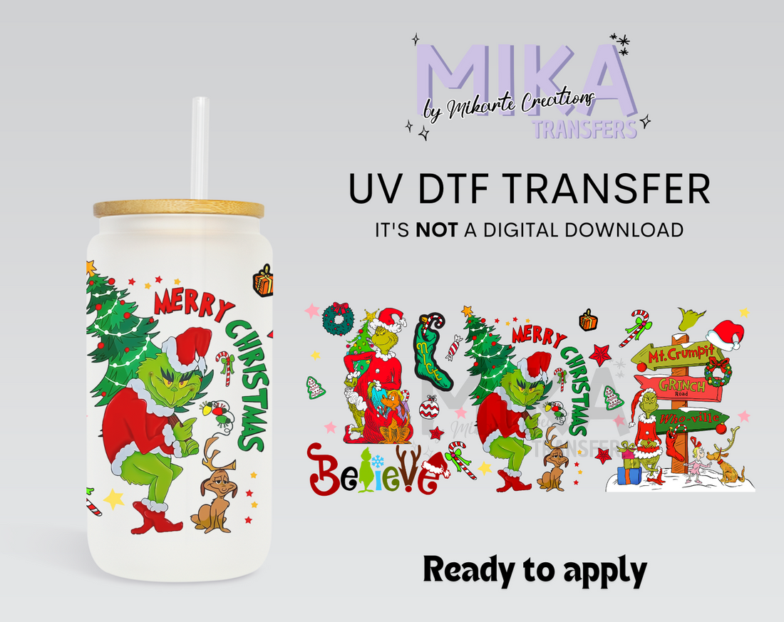 Christmas Green Characters | UV DTF