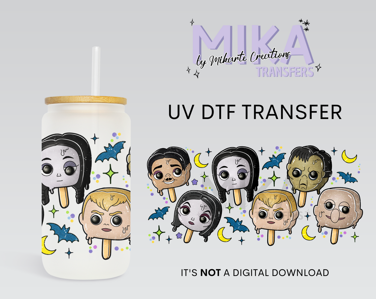 Spooky Family popsicle | UV DTF Wrap