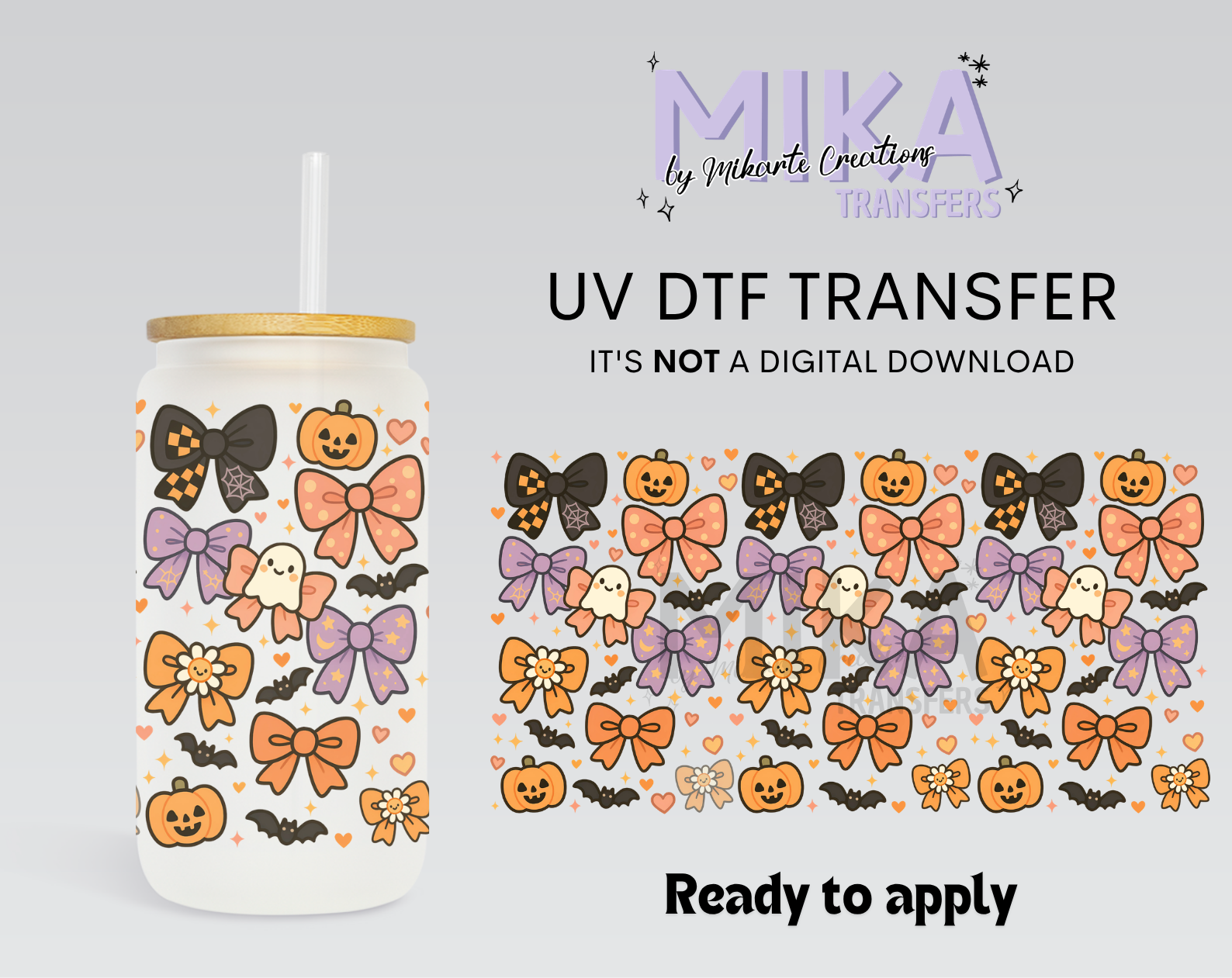 Ghost Coquette Bows | UV DTF