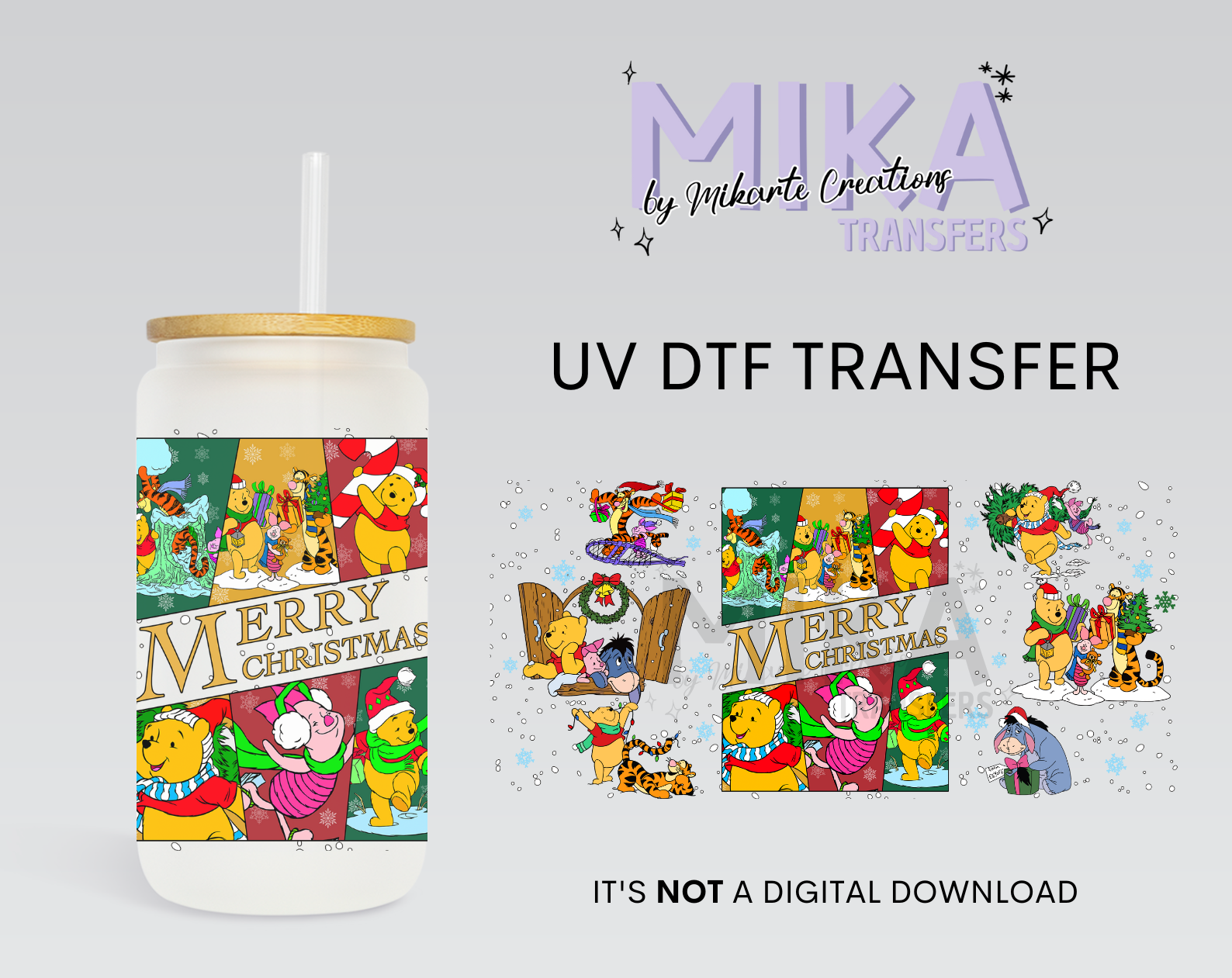 Merry Christmas Bear | UV DTF Wrap