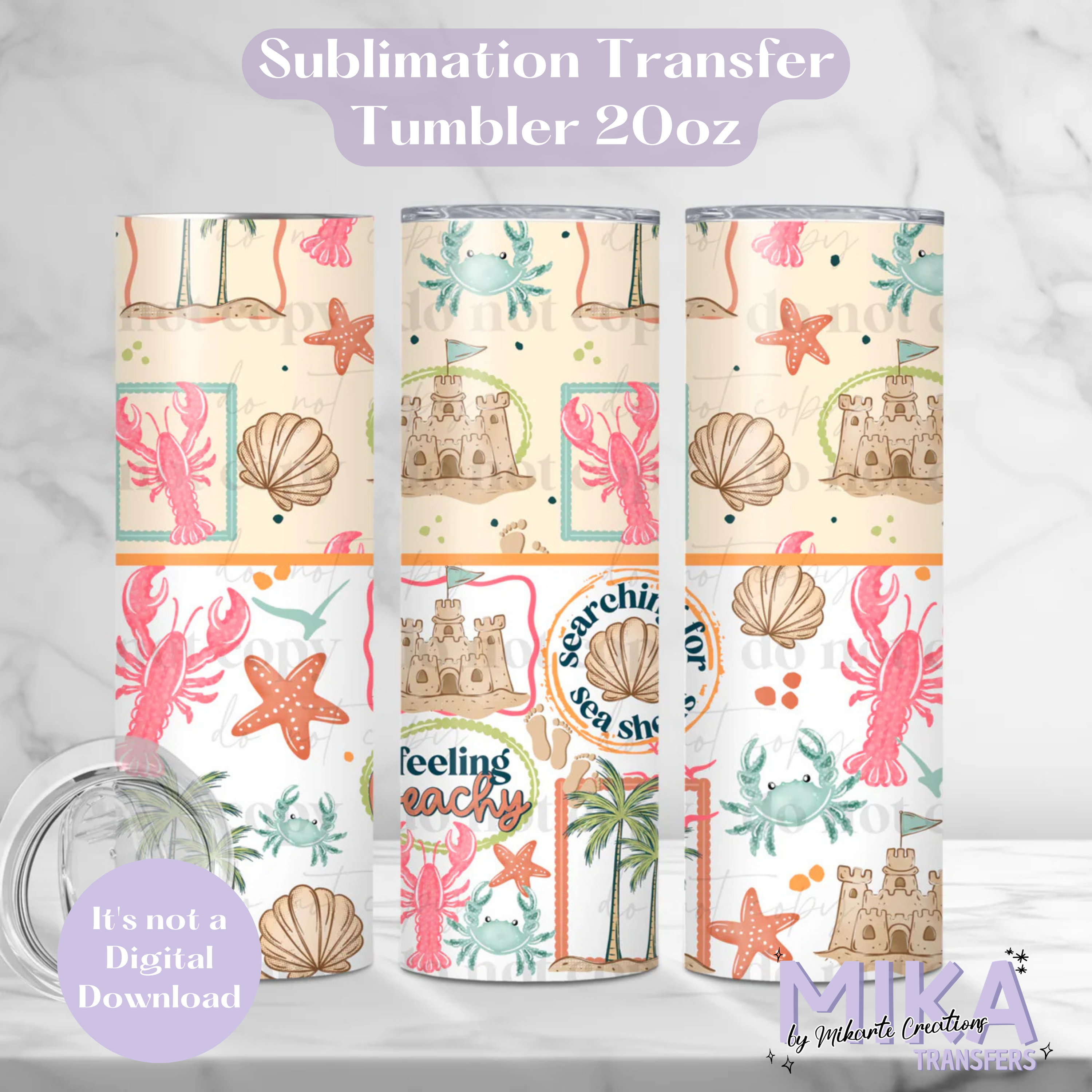 Feeling Beachy | Tumbler Sublimation Transfer
