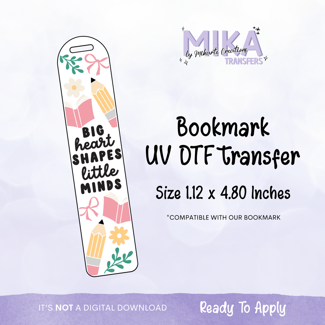 Big heart Teacher | Bookmark UV DTF