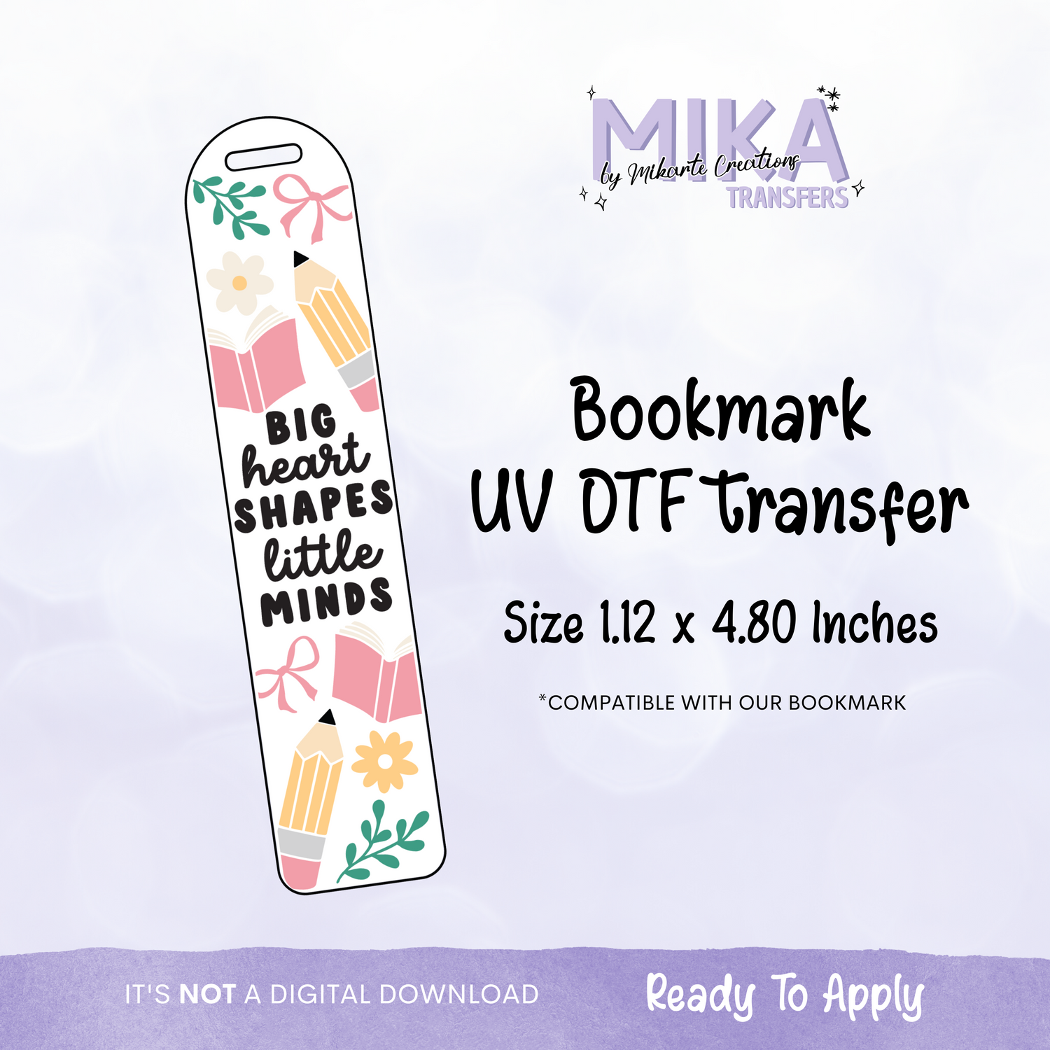 Big heart Teacher | Bookmark UV DTF