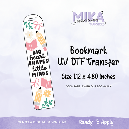 Big heart Teacher | Bookmark UV DTF