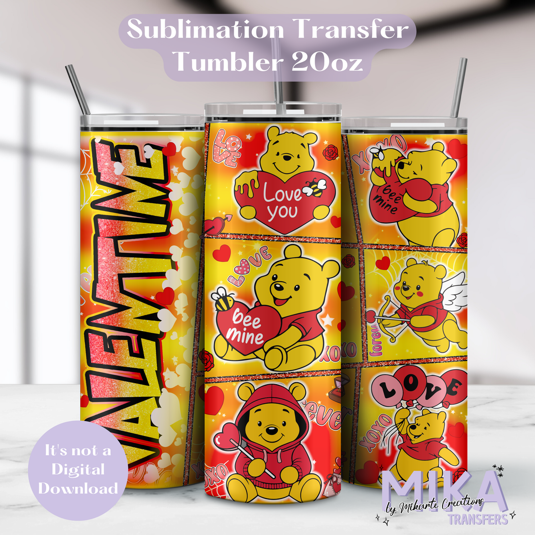 Cartoon Valentine | Tumbler Sublimation Transfer