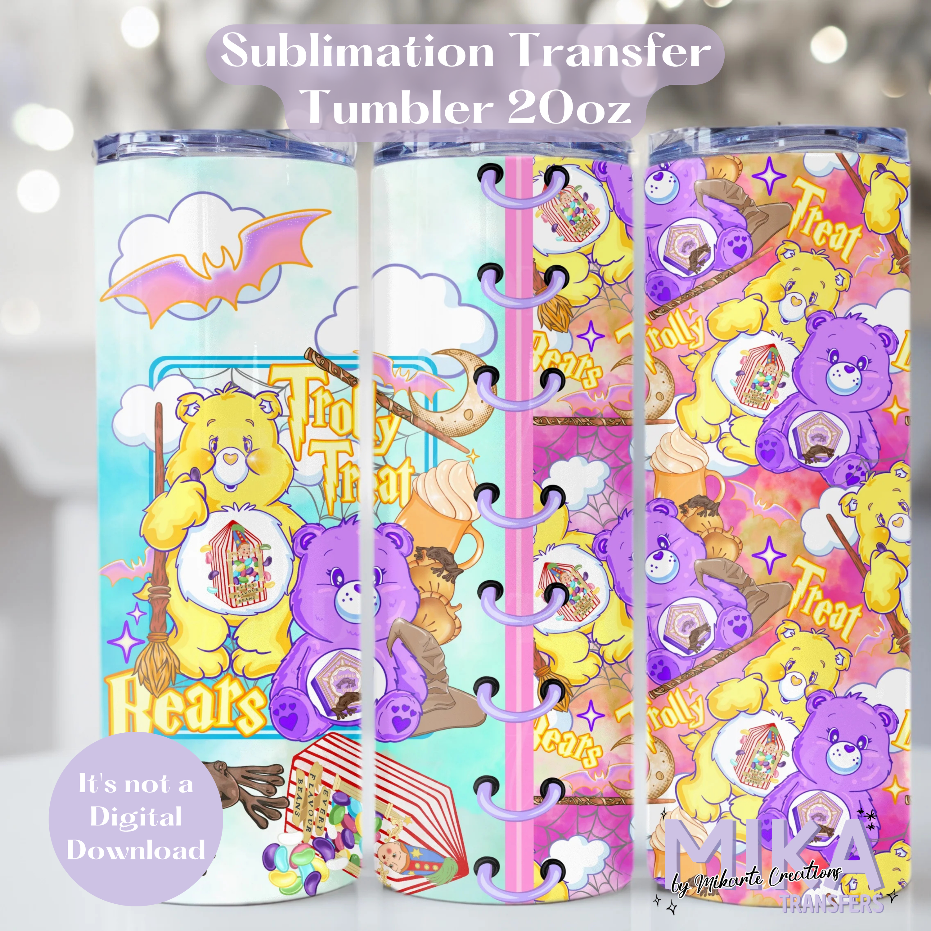 Trolly Treat Bears | Tumbler Sublimation Transfer
