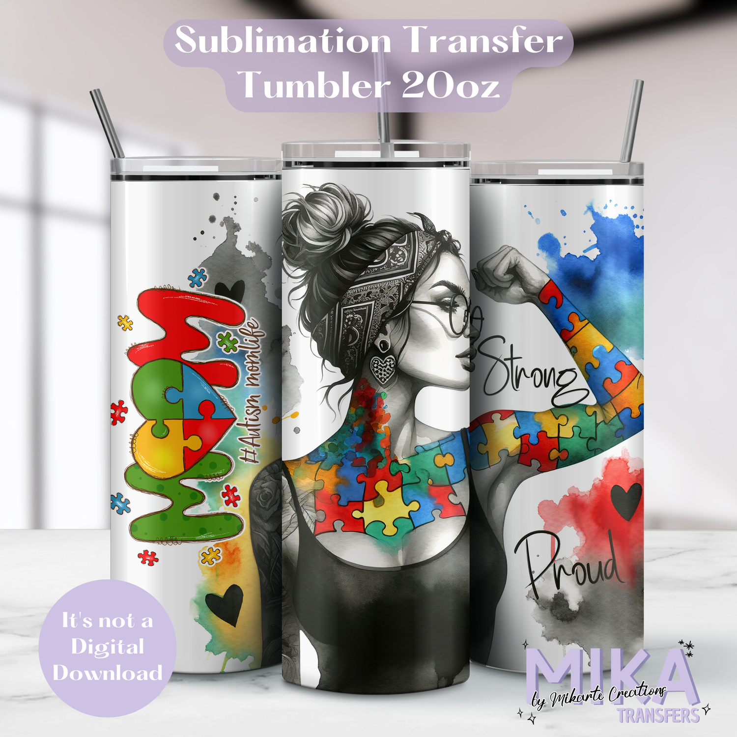 Autism Awareness | Tumbler Sublimation Transfer