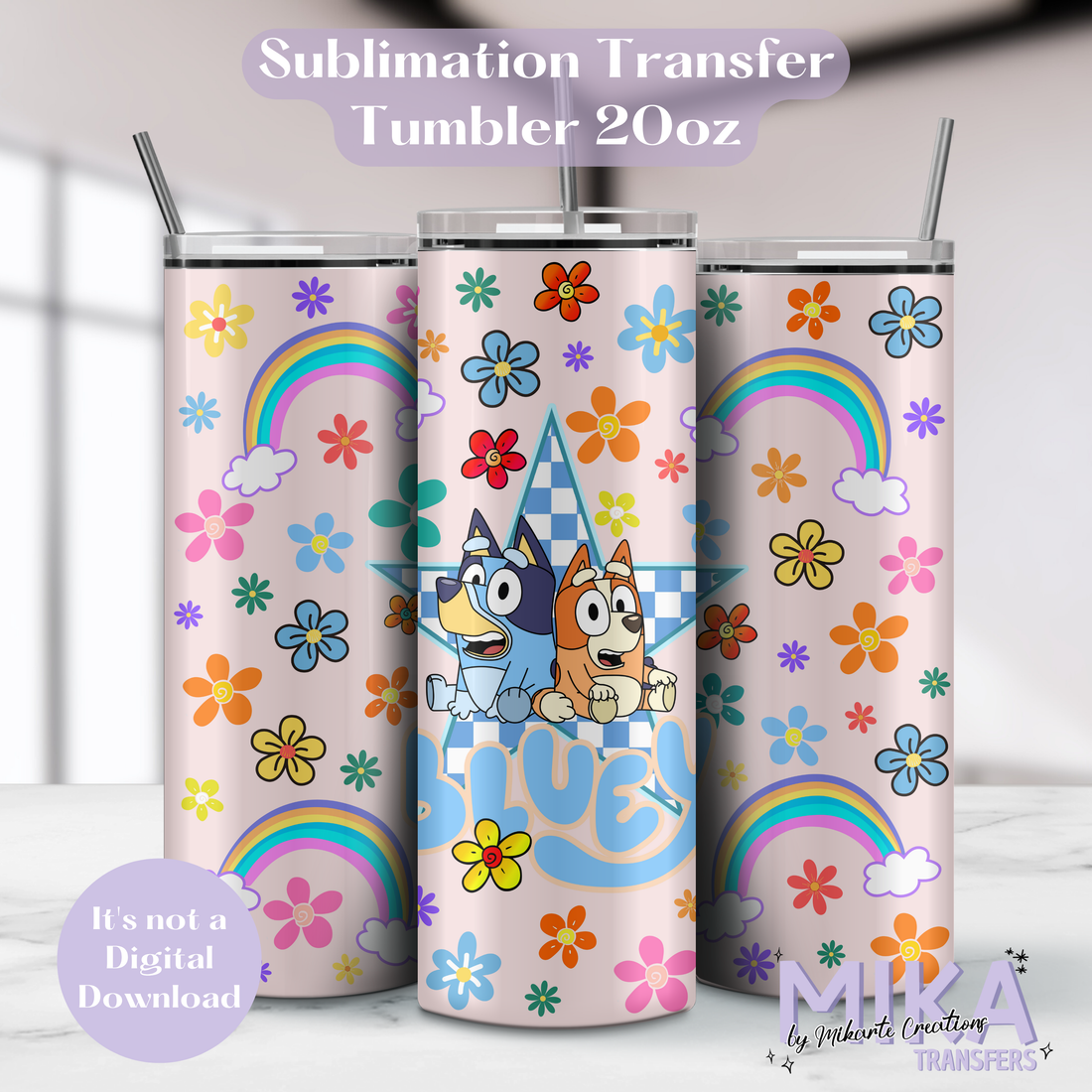 Dog Blue | Tumbler Sublimation Transfer