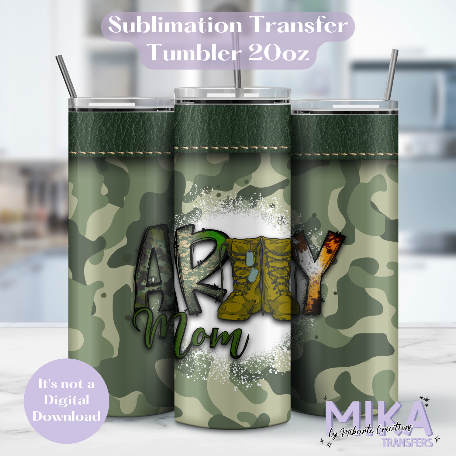 Army Mom | Tumbler Sublimation Transfer