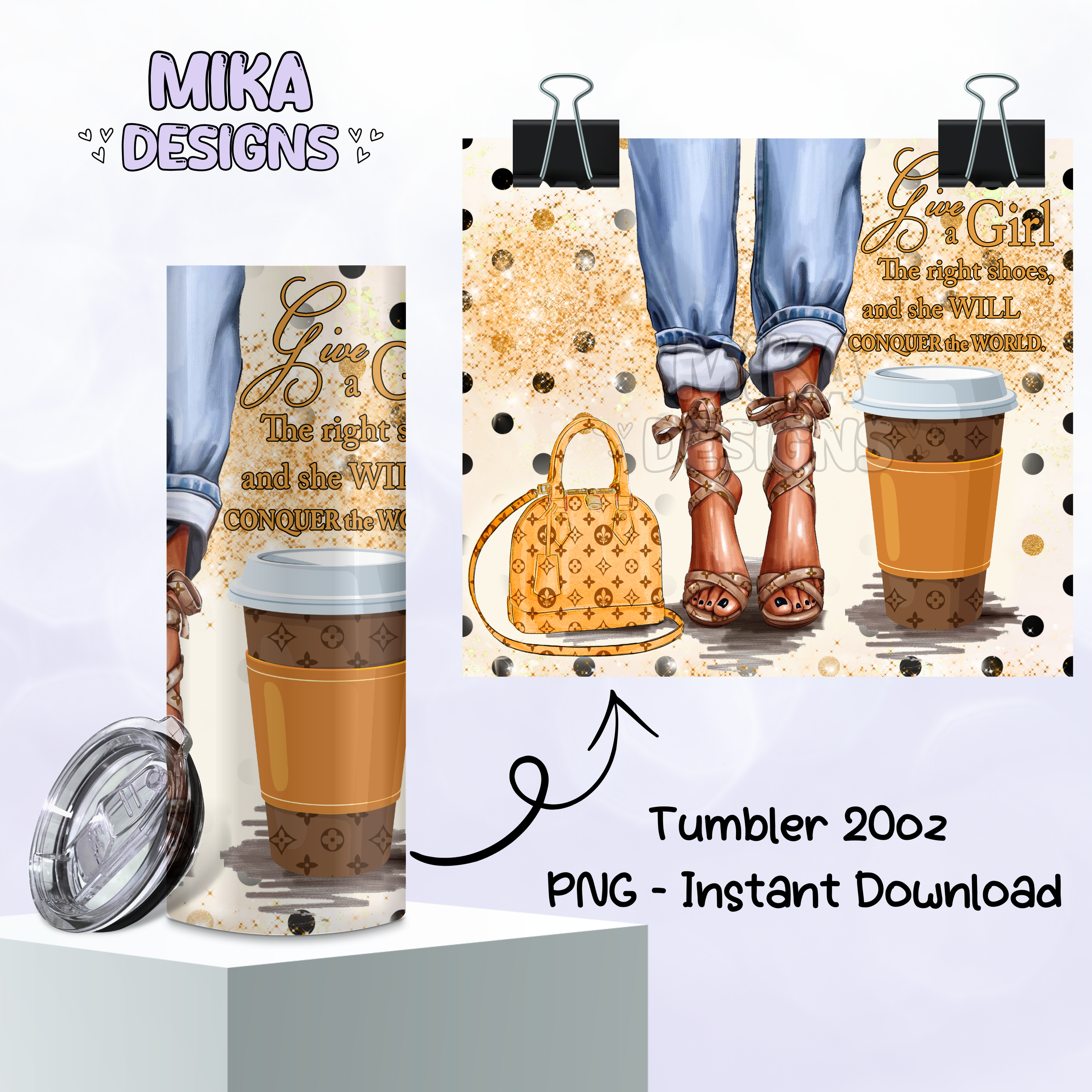 Chica | Diseño digital PNG para vaso térmico