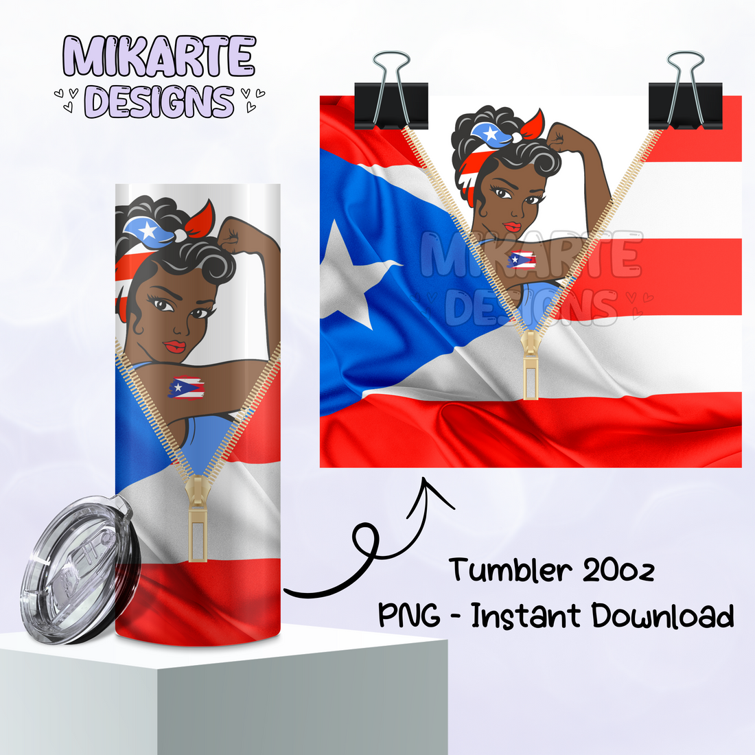 Chica Boricua | Tumbler PNG Digital Design