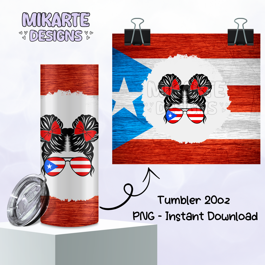 Chica Boricua | Tumbler PNG Digital Design