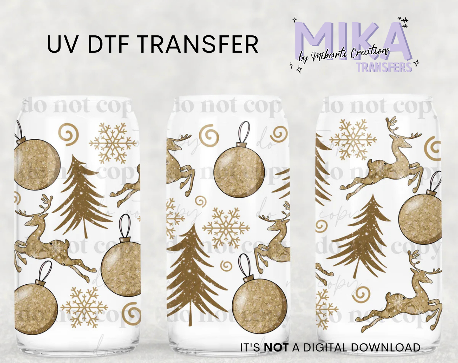 Gold Christmas | UV DTF