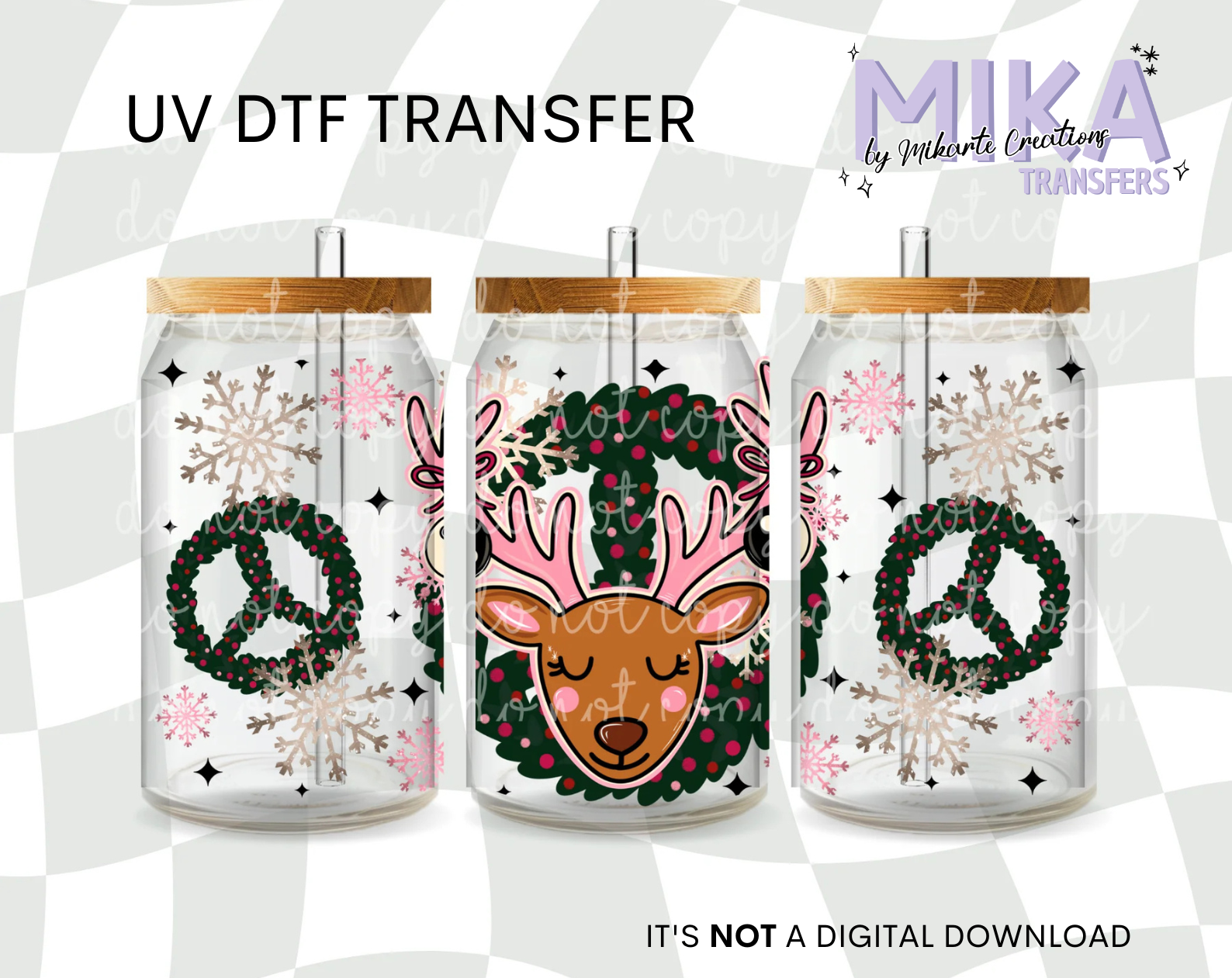Yin Yang Reindeer | UV DTF