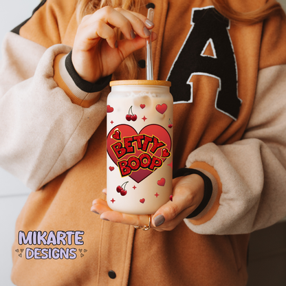 Petty Girl | 16oz Glass Can PNG Digital Design