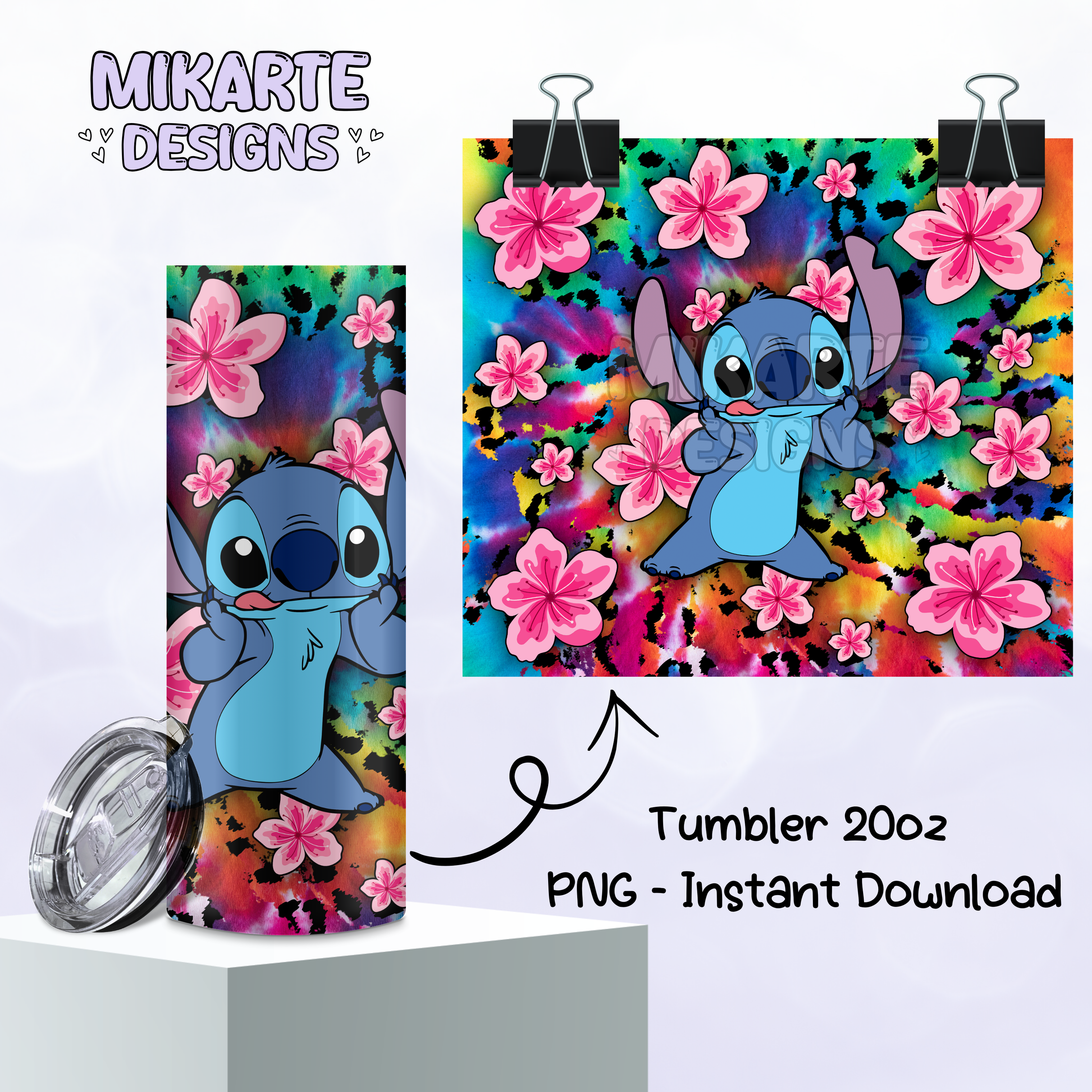 Stitch Verano | Diseño Digital PNG para Vaso