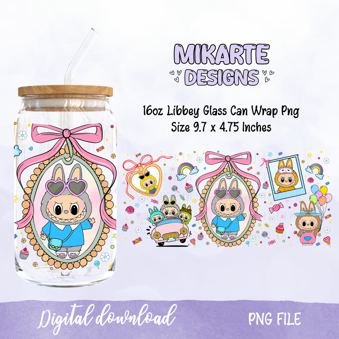 BB | 16oz Glass Can PNG Digital Design