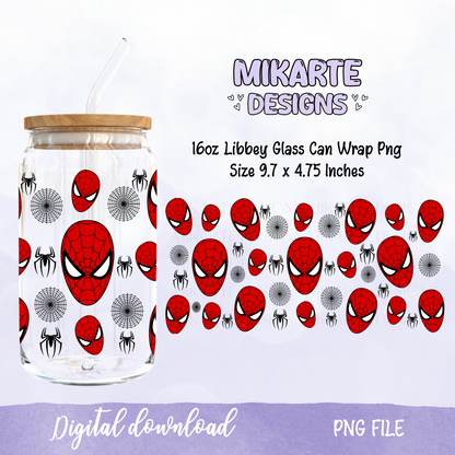 Spider | 16oz Glass Can PNG Digital Design