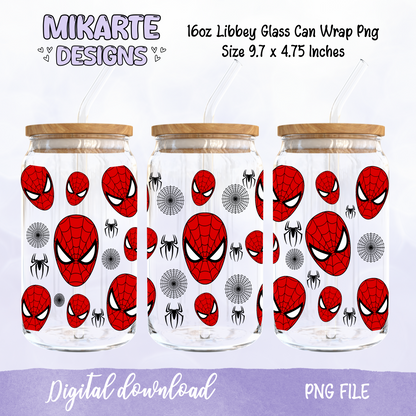 Spider | 16oz Glass Can PNG Digital Design