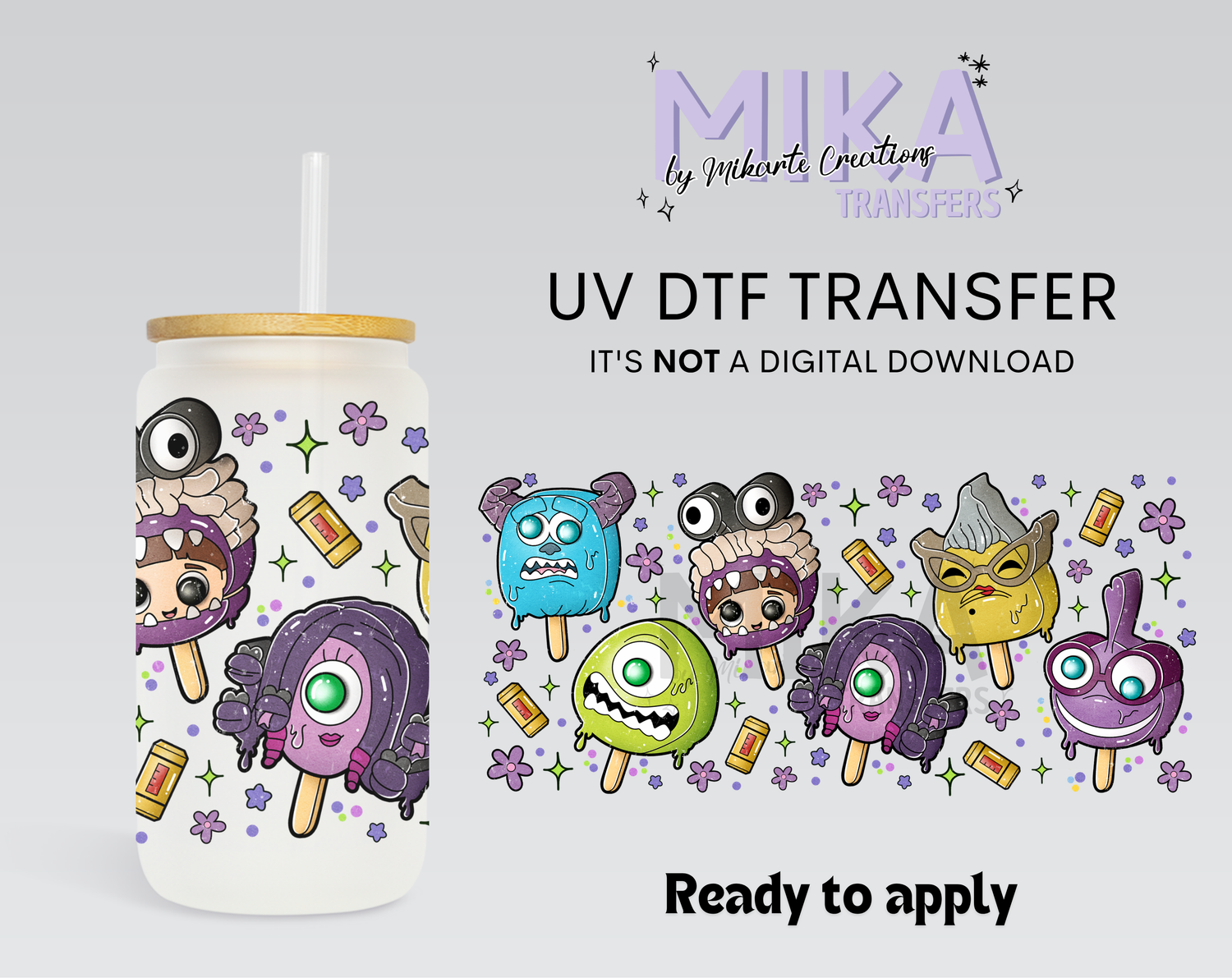 Cute Monsters Popsicle | UV DTF