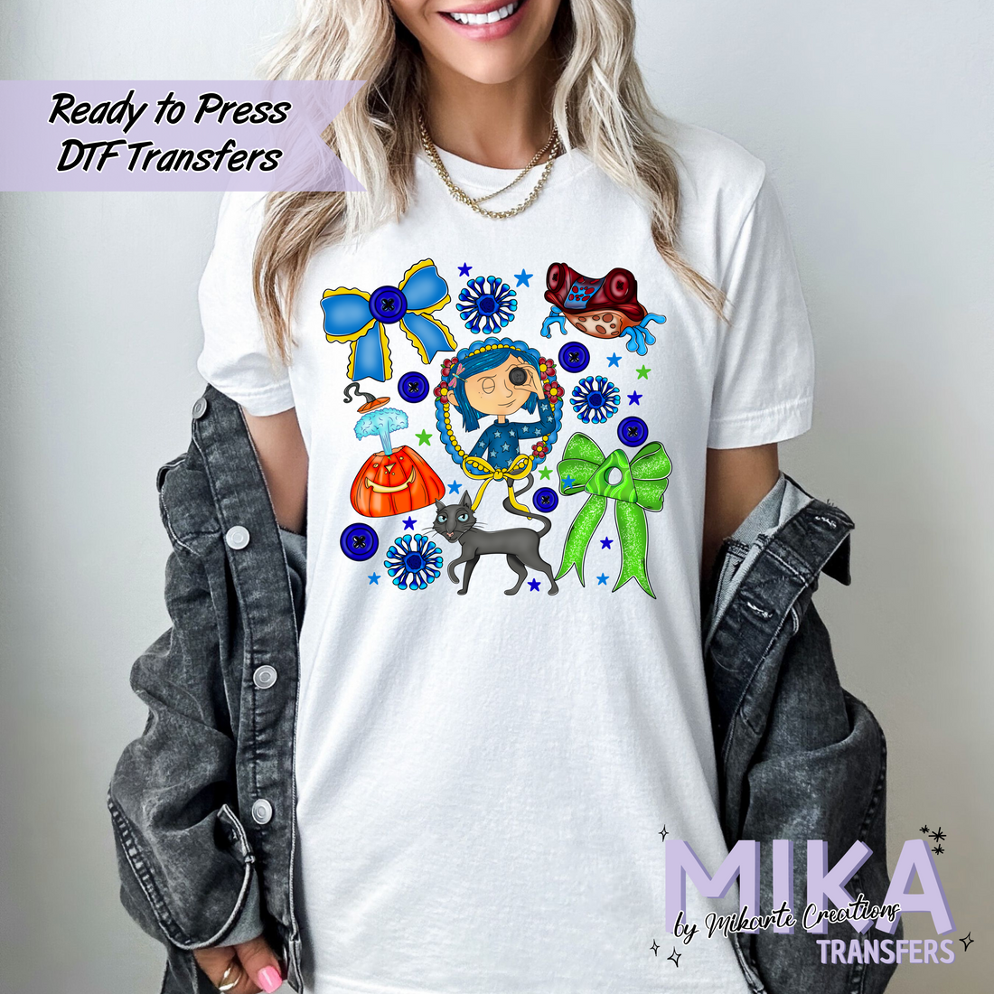 Coraline Bow Collage | DTF Transfer