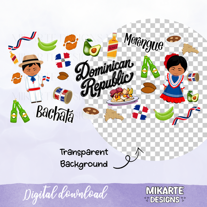 Dominican Republic | 16oz Glass Can PNG Digital Design