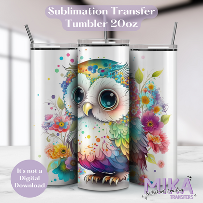 Owl Cute Color | Tumbler Sublimation Transfer