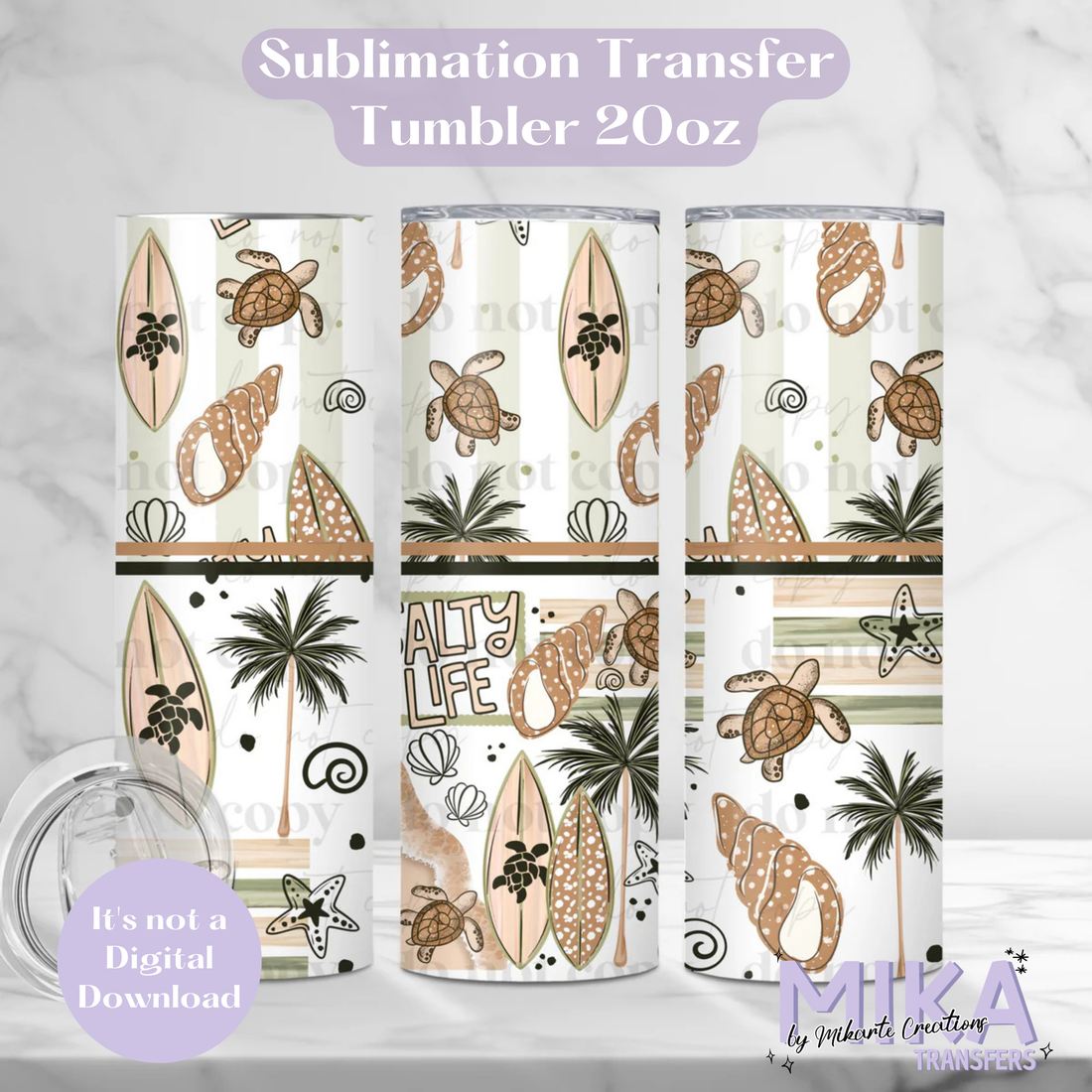 Salty Life | Tumbler Sublimation Transfer