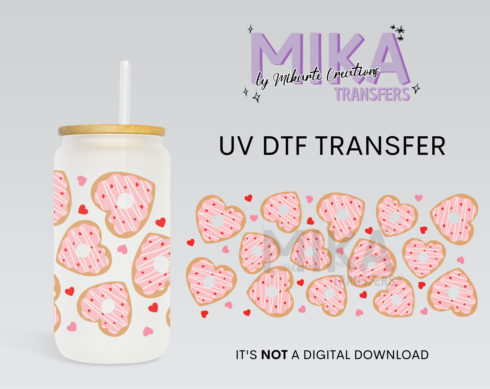 Pink Hearts | UV DTF Wrap