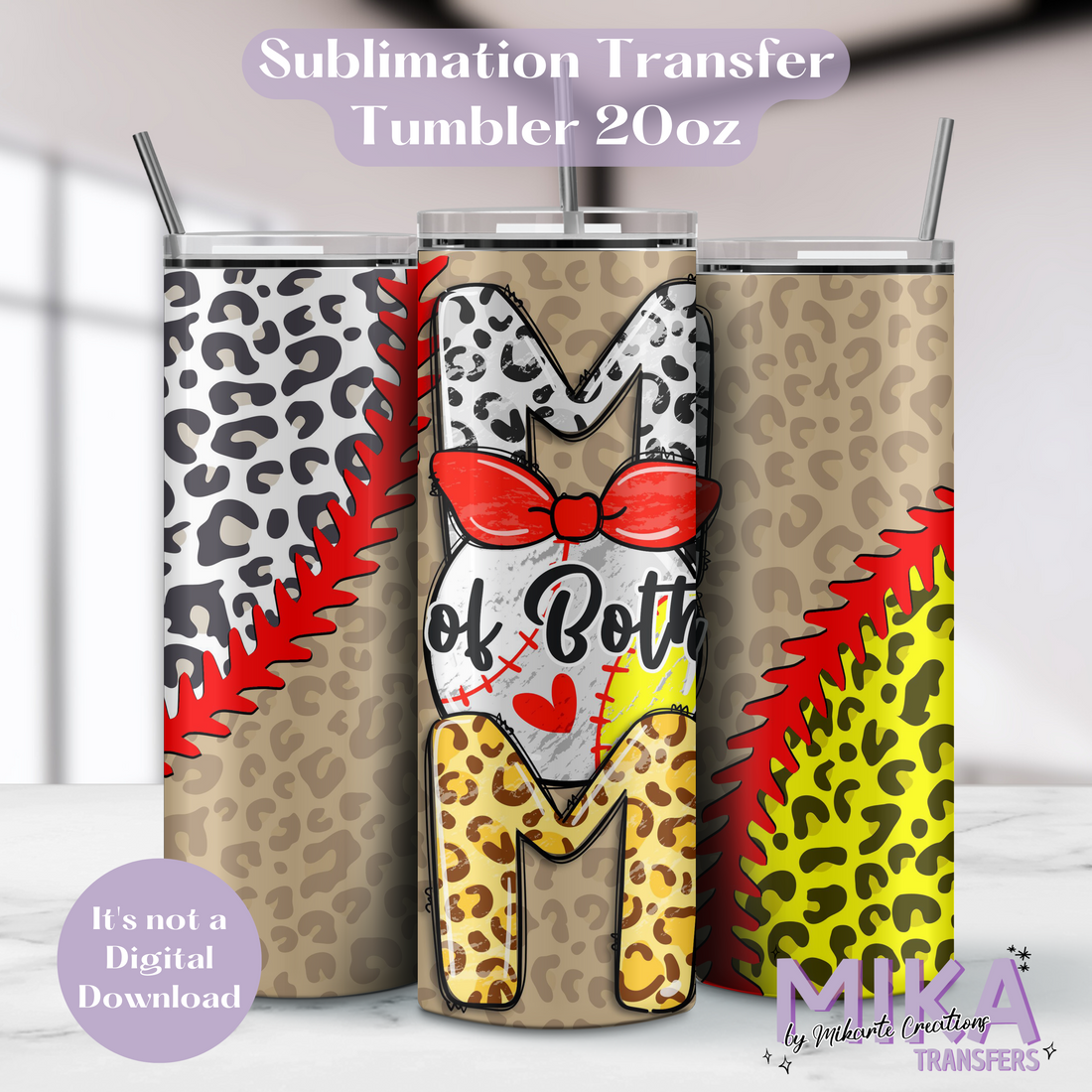 Mom of Both | Tumbler Sublimation Transfer