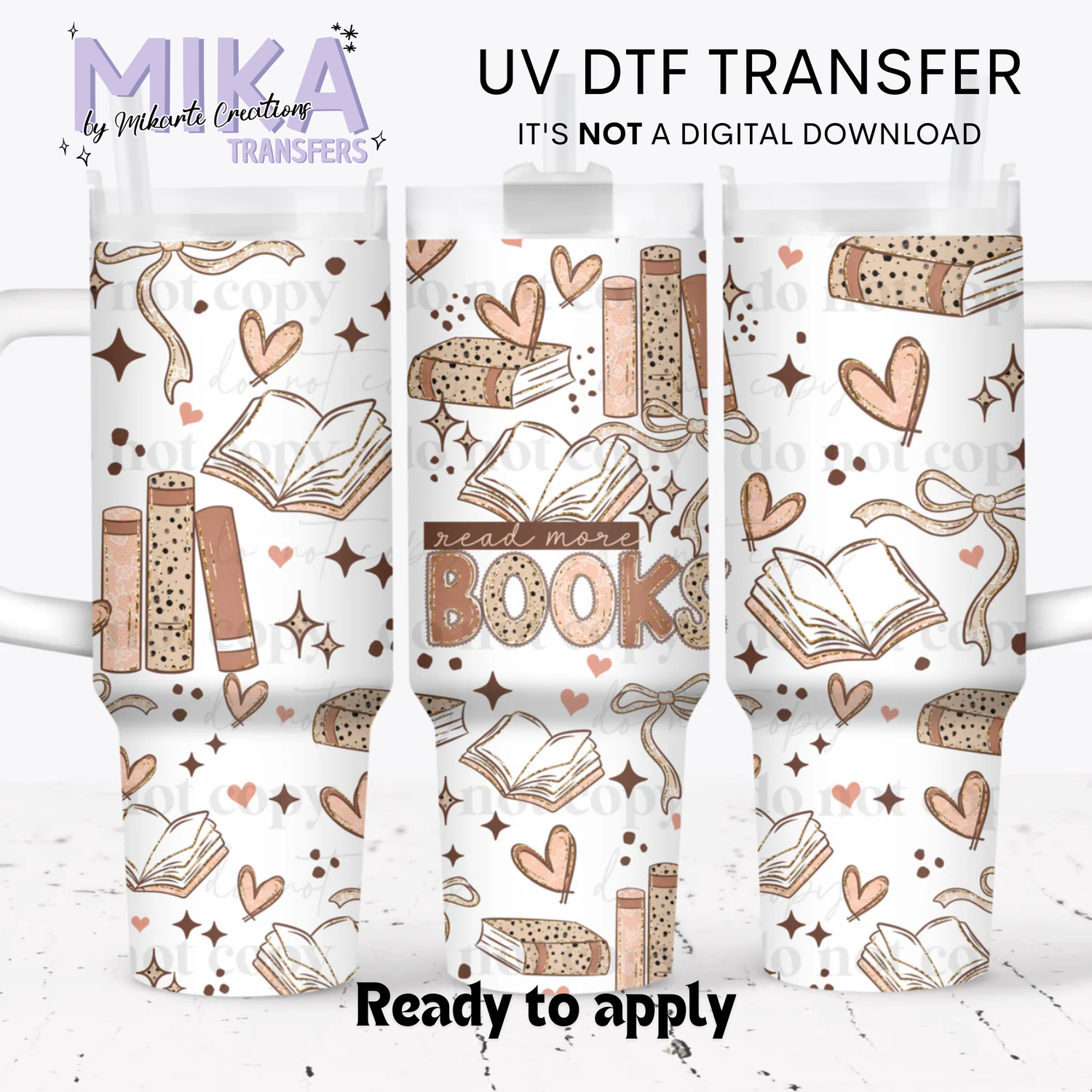 Read More Books | UV DTF 40oz Tumber