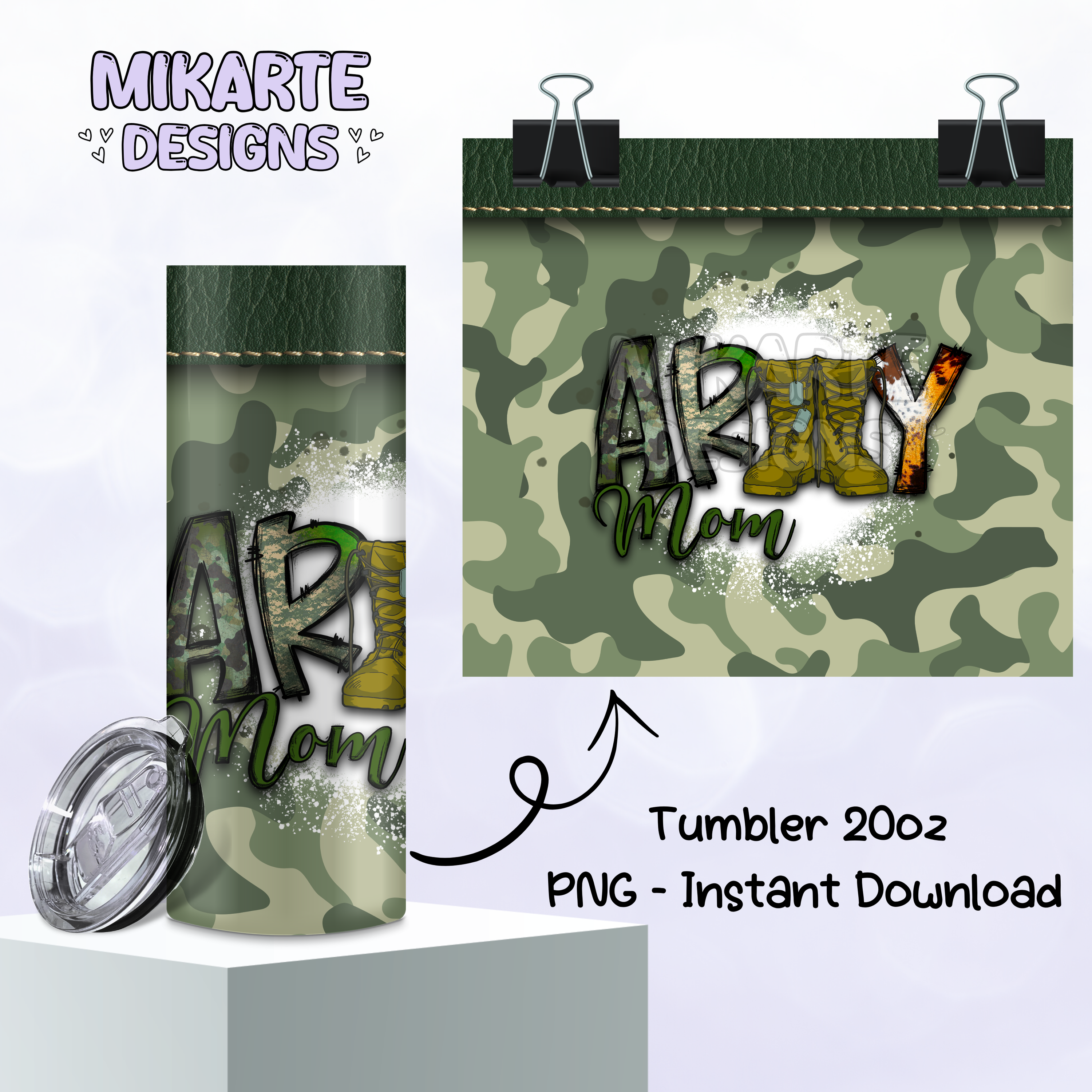 Mamá Militar | Diseño digital PNG para vaso