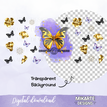 Butterflies | 16oz Glass Can PNG Digital Design