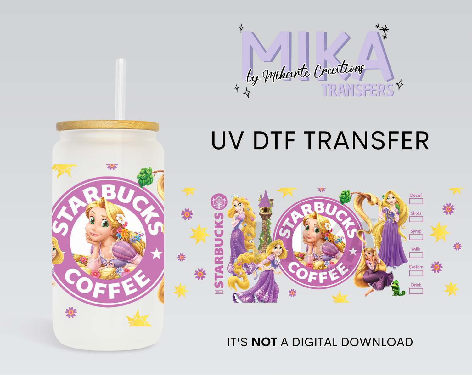 Princess R Coffee | UV DTF Wrap